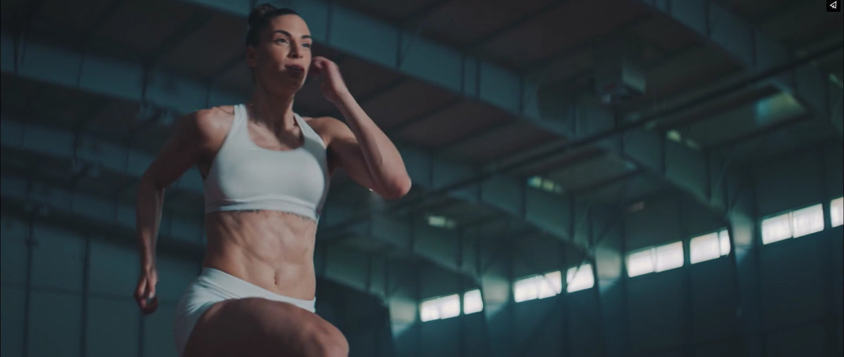 Sprinter training indoors, from a Focused Production shoot