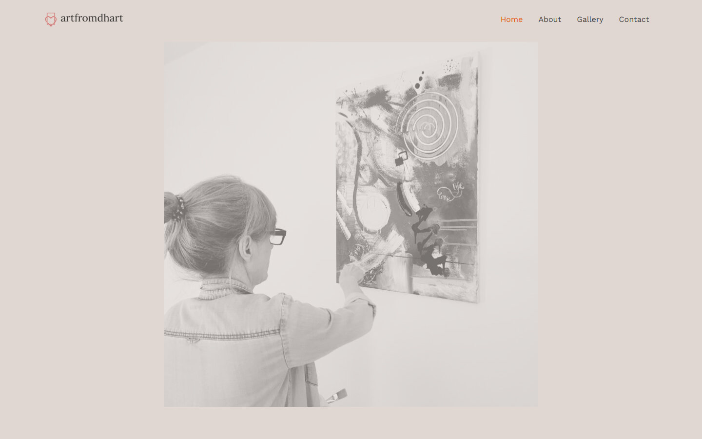 Artfromdhart home page on desktop
