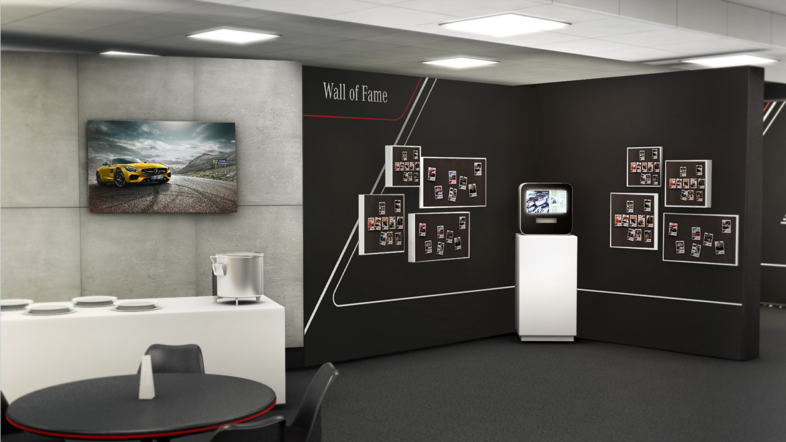 2015 event space, 3D render: Wall of Fame