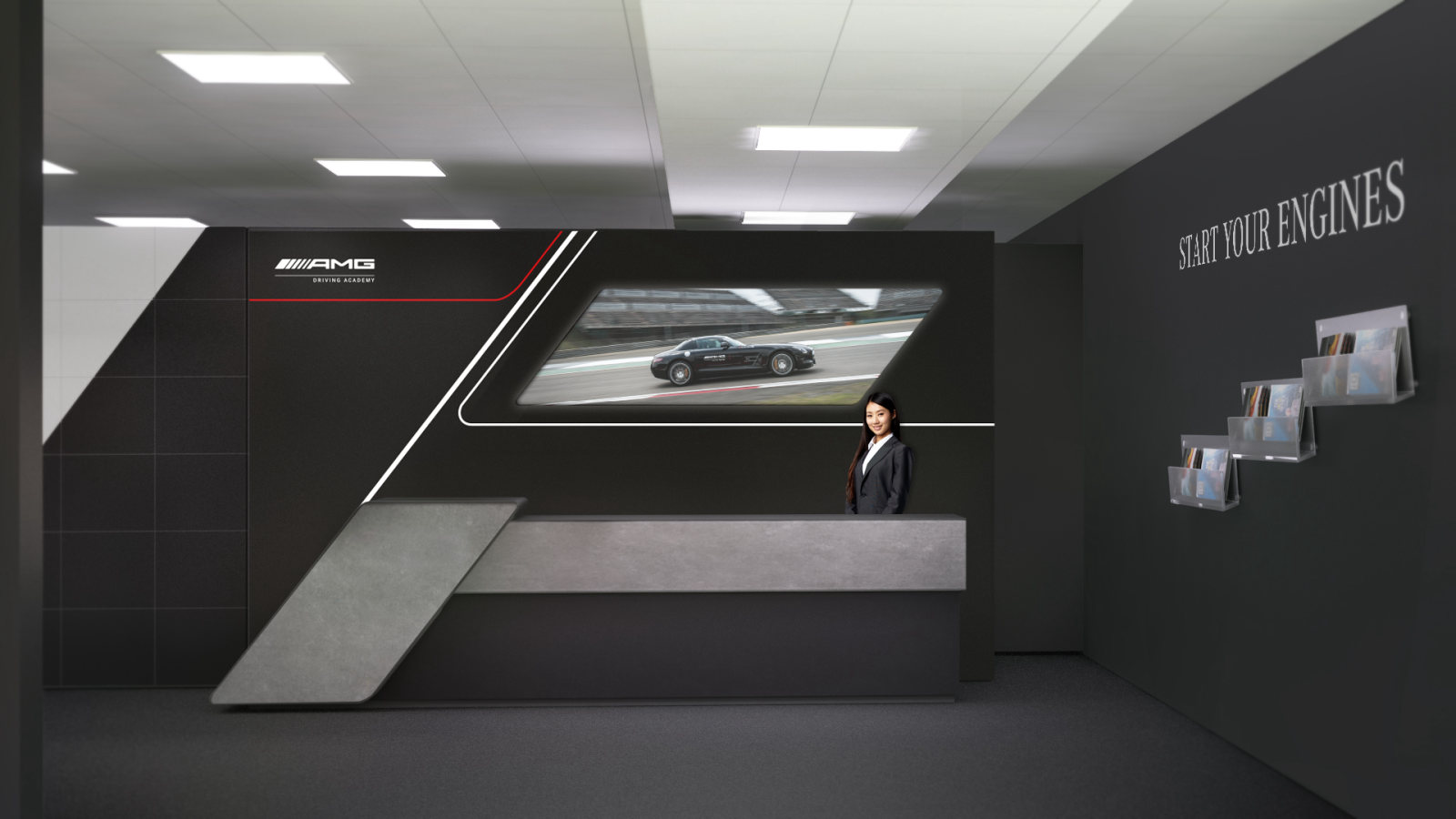 2015 event space, 3D render: Reception