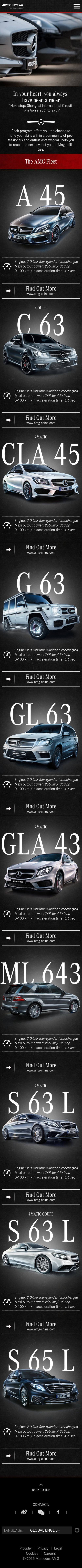 2015 mobile site, The AMG Fleet, full length