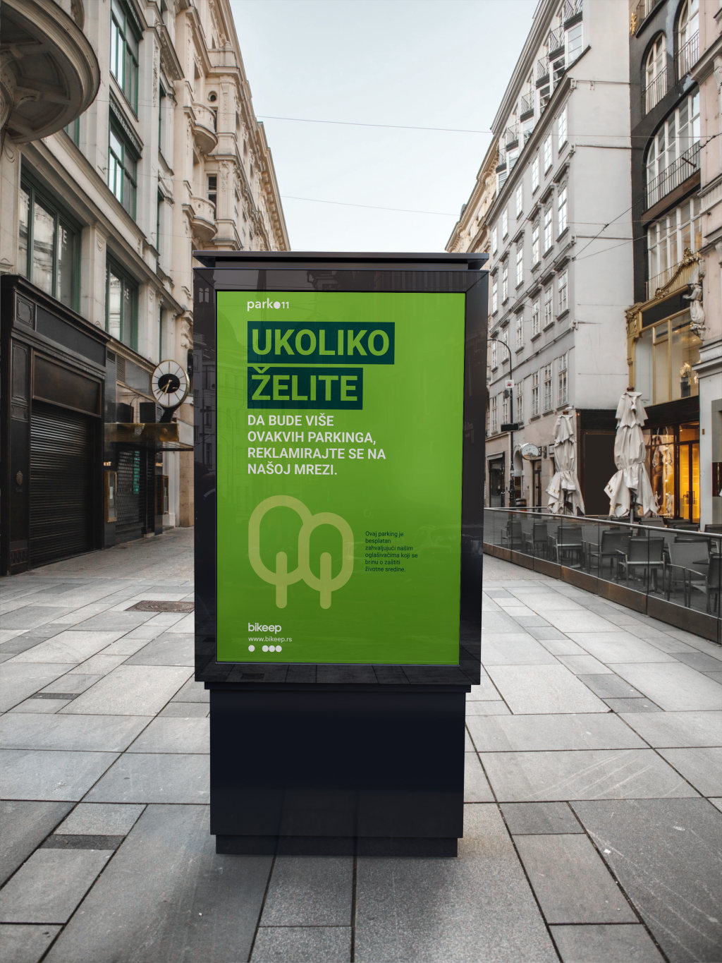 Bikeep Media Network campaign on a street billboard
