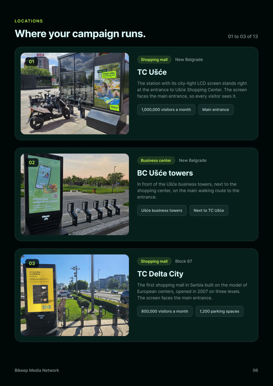 Deck page: locations