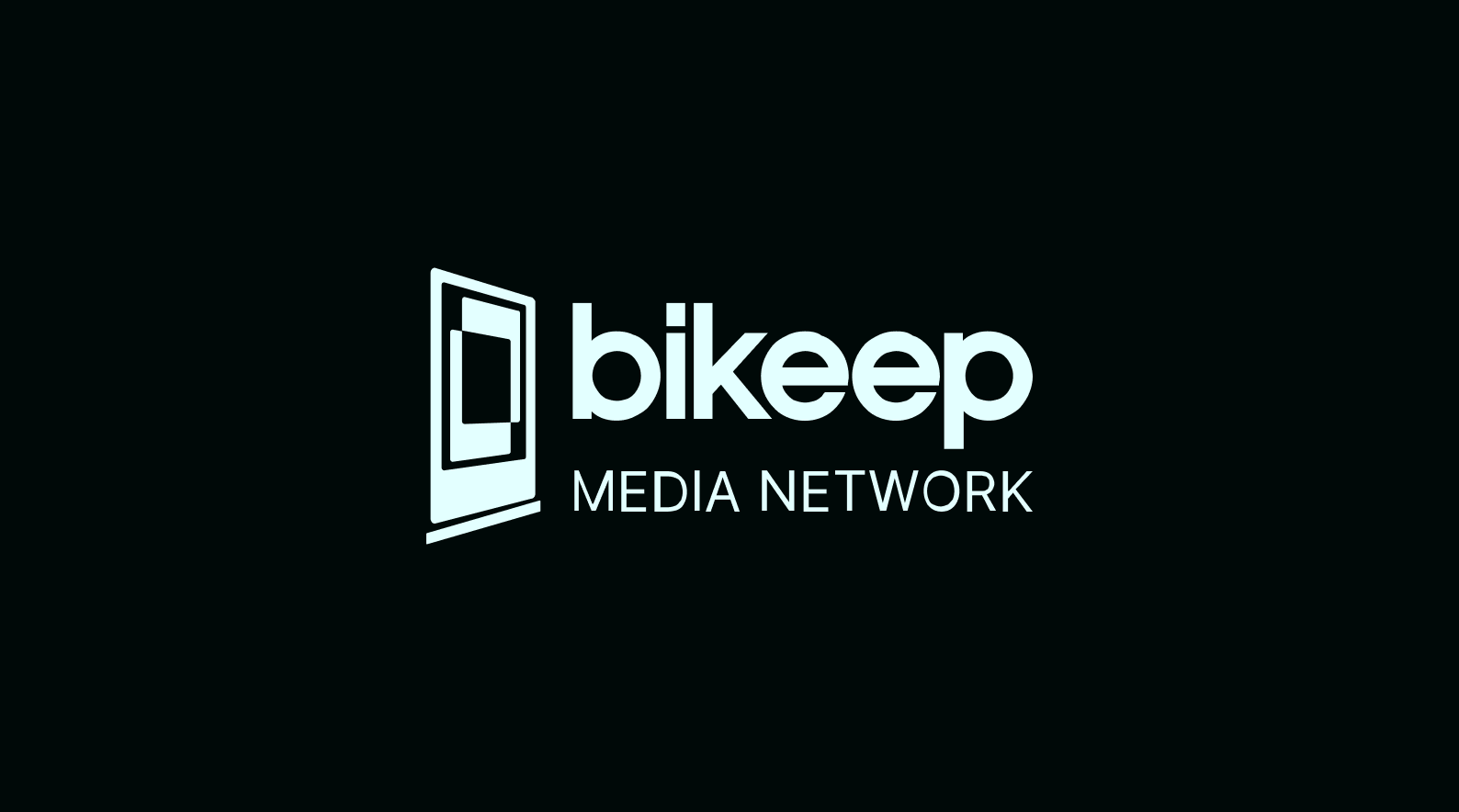 Bikeep Media Network logo in white on Night