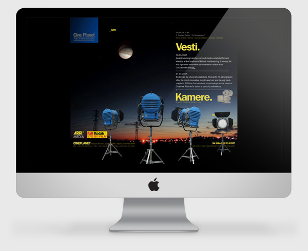 Cine Planet, flash website for a film gear rental house