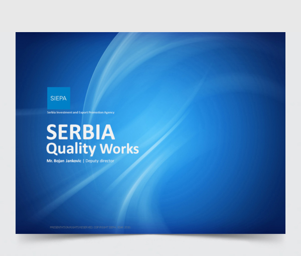Serbia Quality Works, investment promotion deck