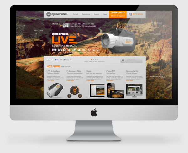 Gobandit, website, webshop, iPhone app, campaign and presentations for an action camera