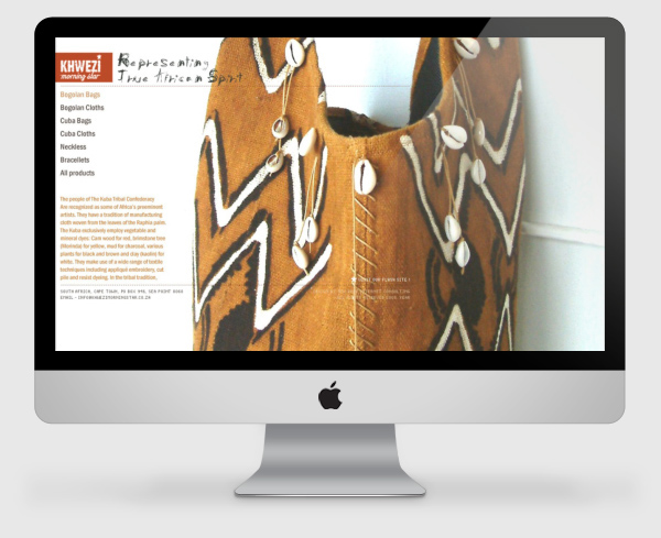 Khwezi, website for an African accessories company