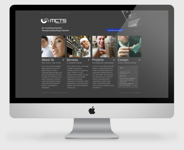 MCTS, website for a hotel kitchen consulting company