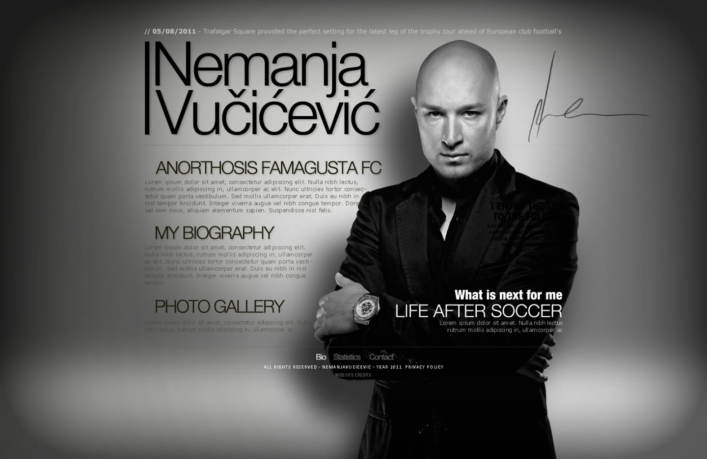 Nemanja Vučićević, personal website for a professional footballer
