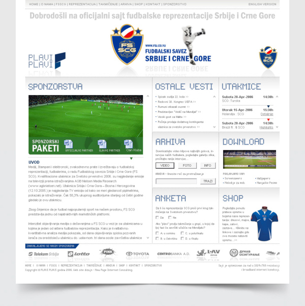 Plavi Plavi, website for a soccer marketing agency