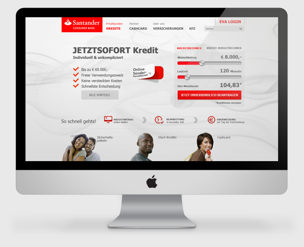 Santander Bank, website proposal