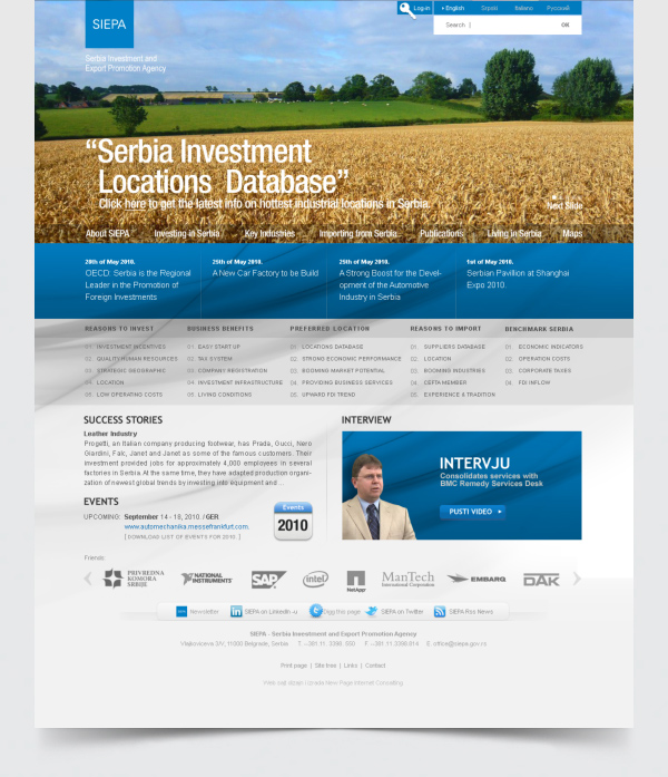 SIEPA, website for Serbia's investment agency