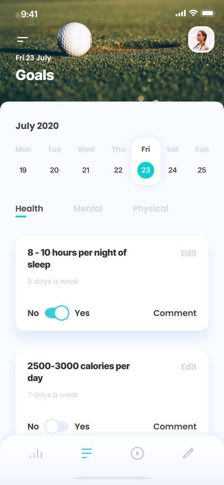 Mental Mastery app: health goals