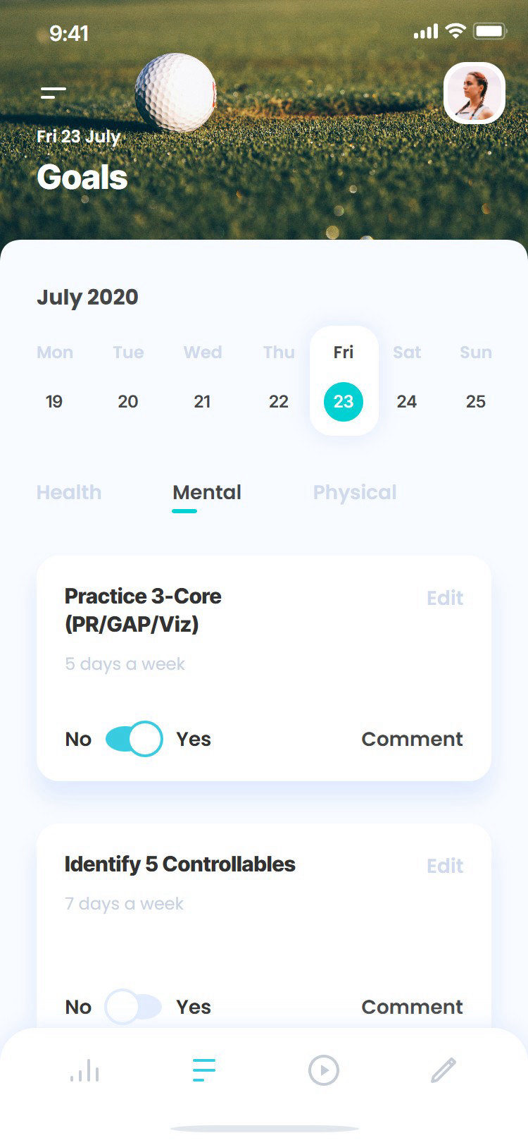 Mental Mastery app: mental goals
