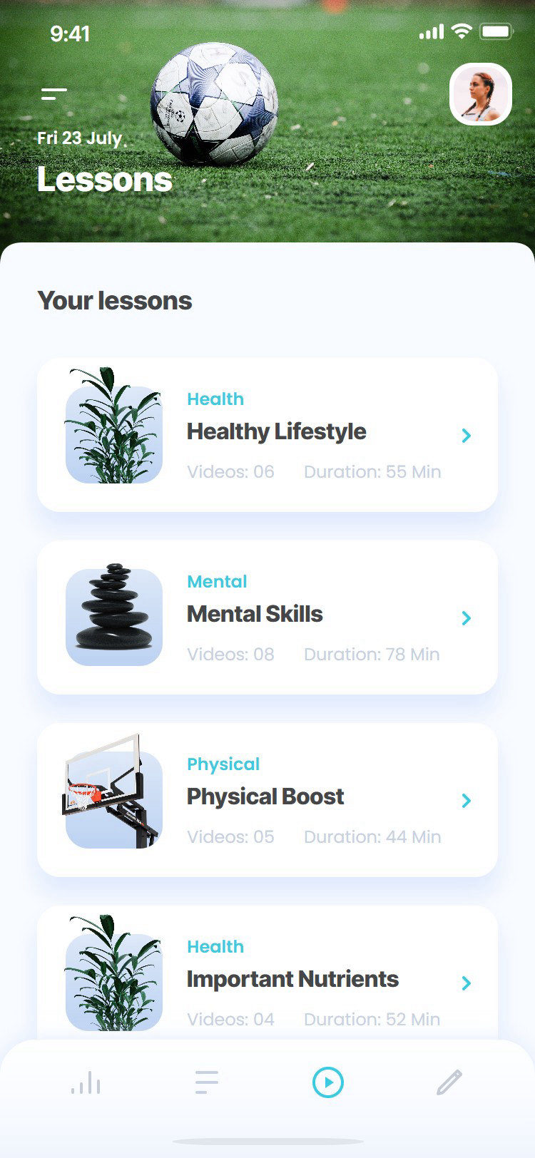 Mental Mastery app: lessons