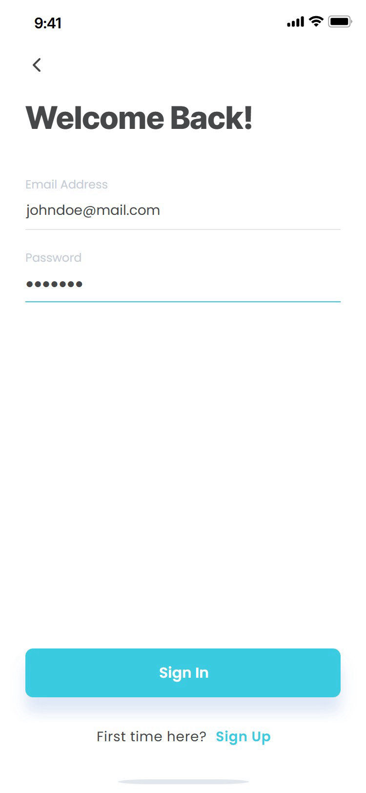 Mental Mastery app: log in