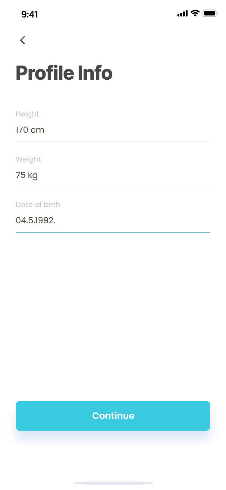 Mental Mastery app: height and weight