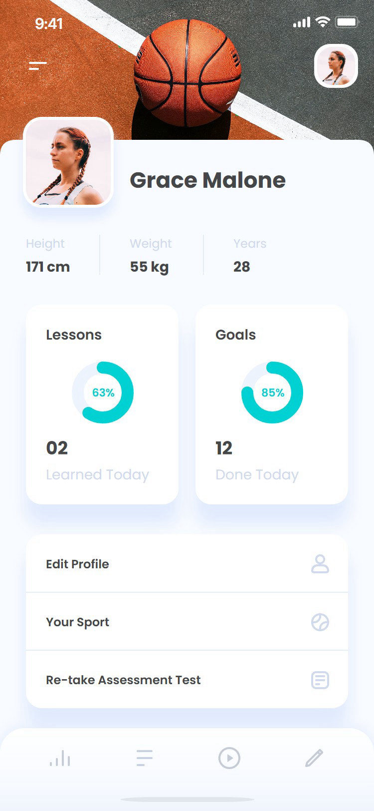 Mental Mastery app: profile
