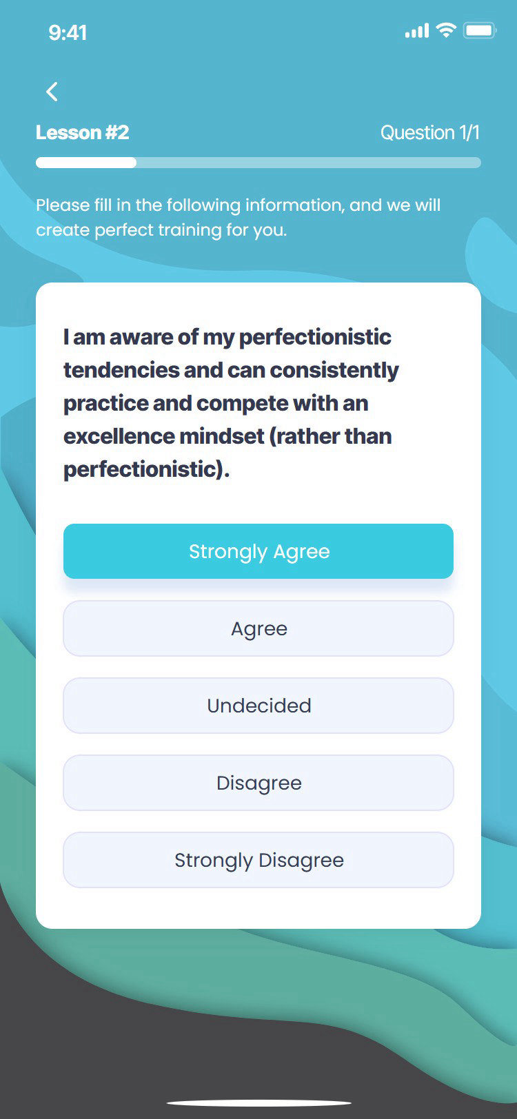 Mental Mastery app: perfectionism