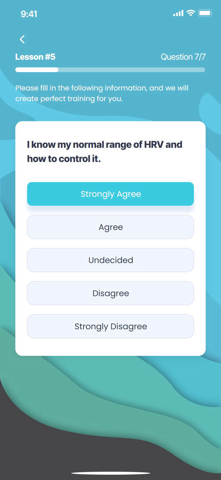 Mental Mastery app: heart rate variability