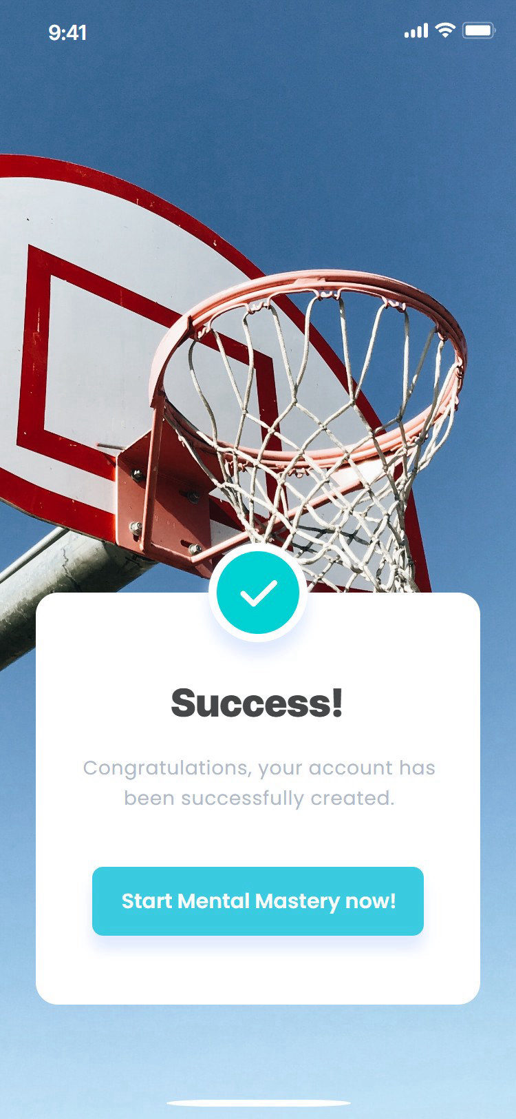 Mental Mastery app: account ready, on a photo