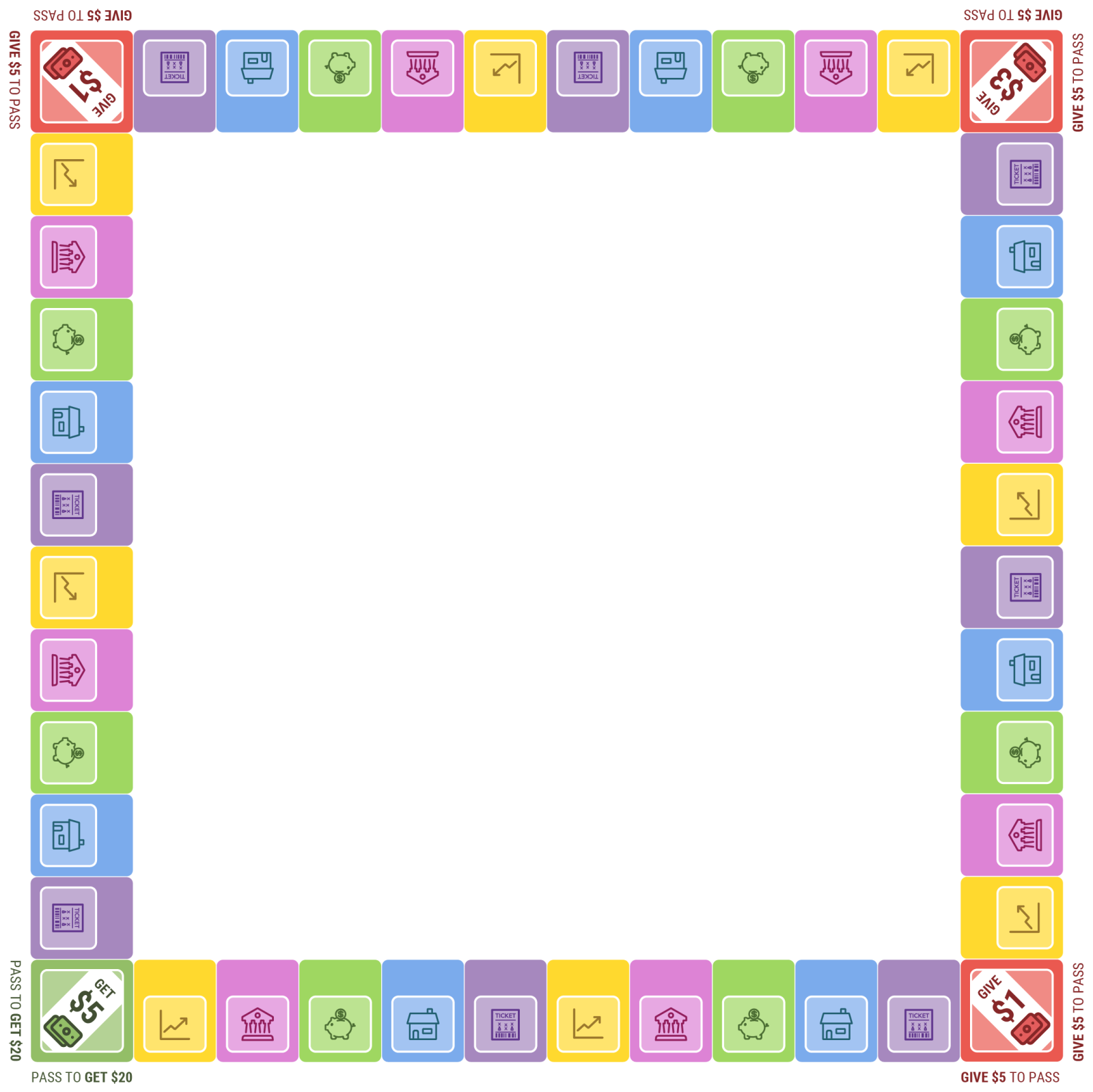 The printed Give Get board