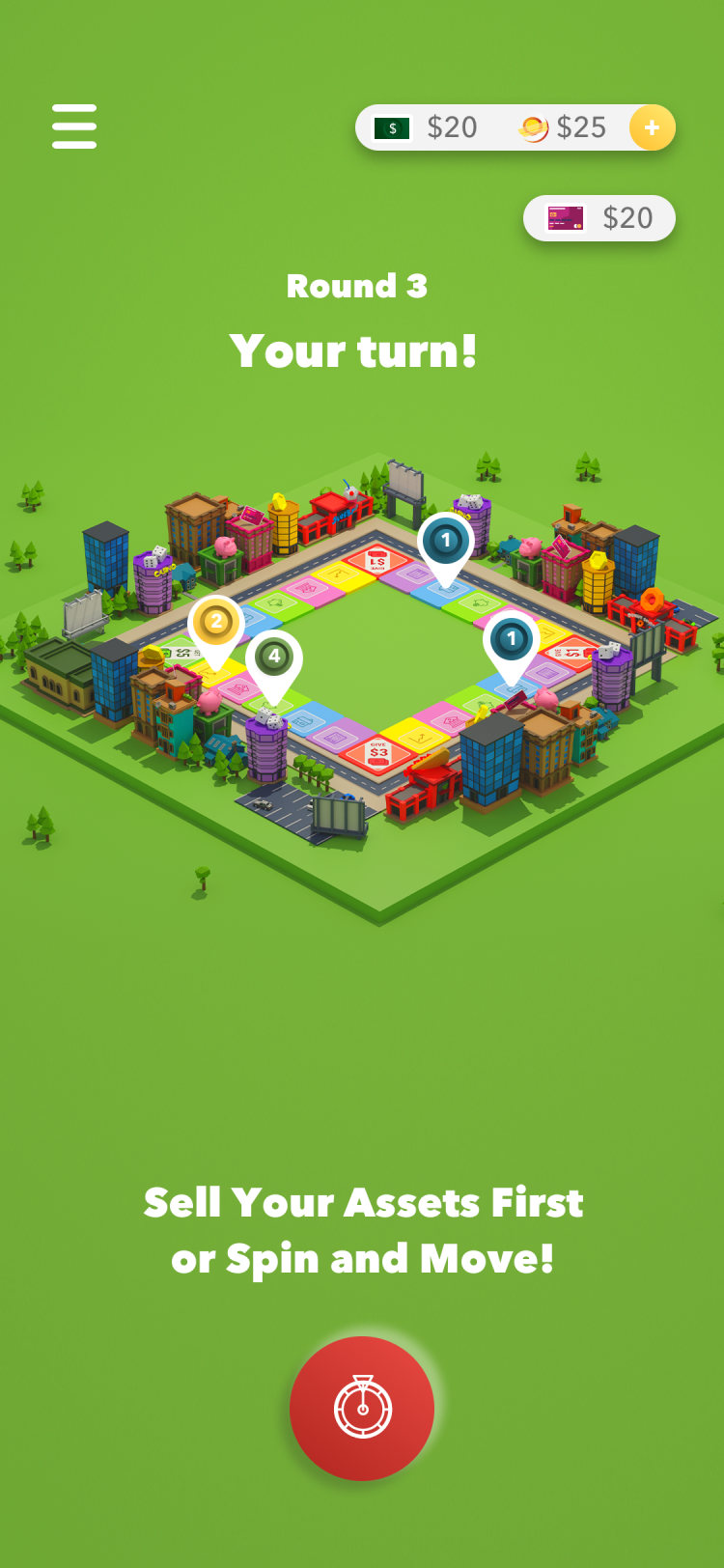 Game screen: your turn