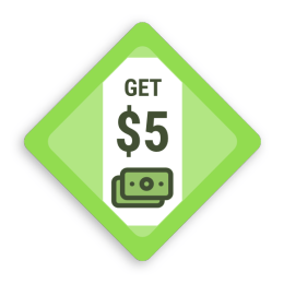 Green corner card, get $5