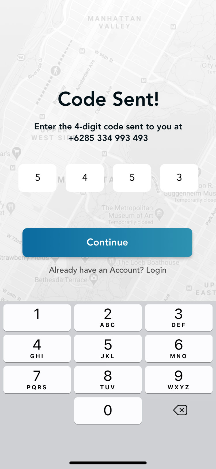 Glyde passenger app: verification code