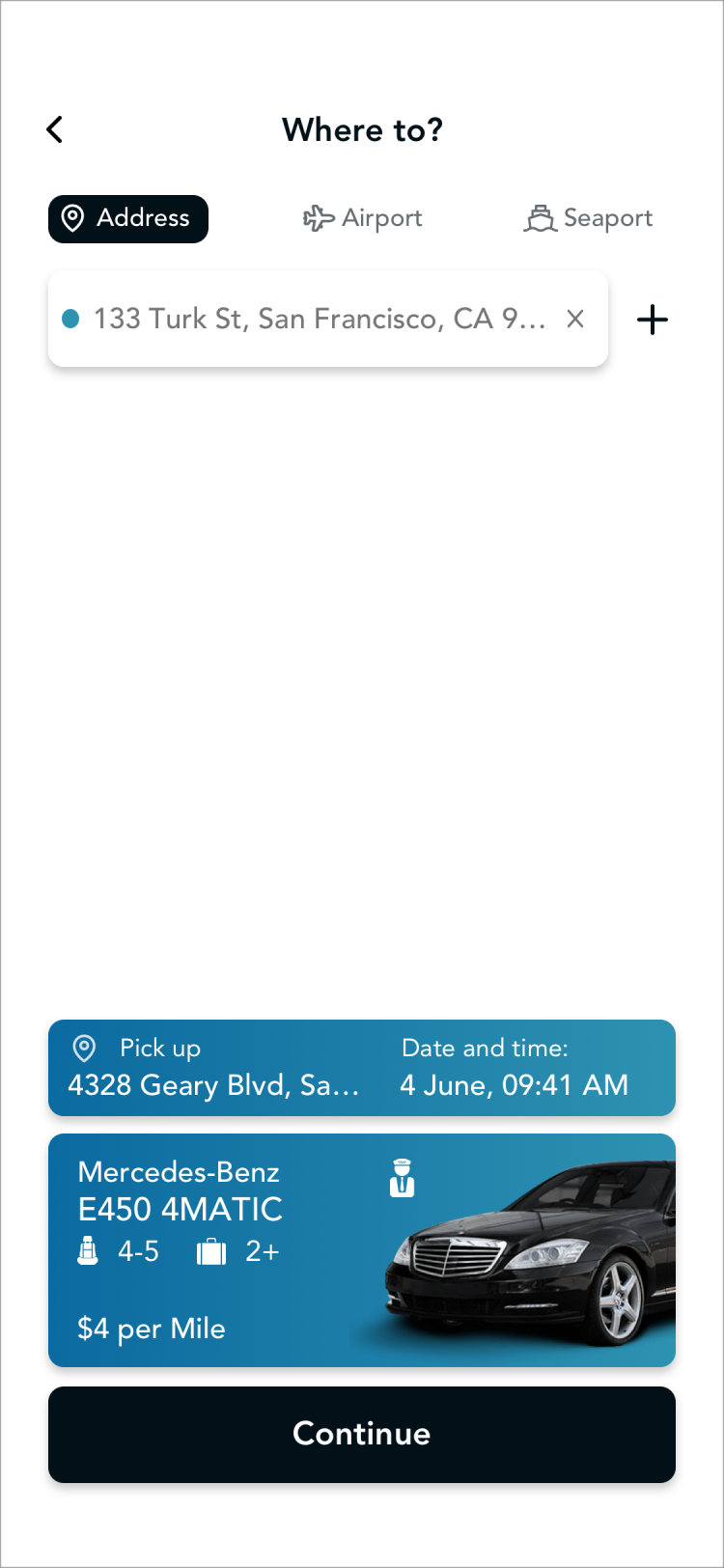 Glyde passenger app: drop-off