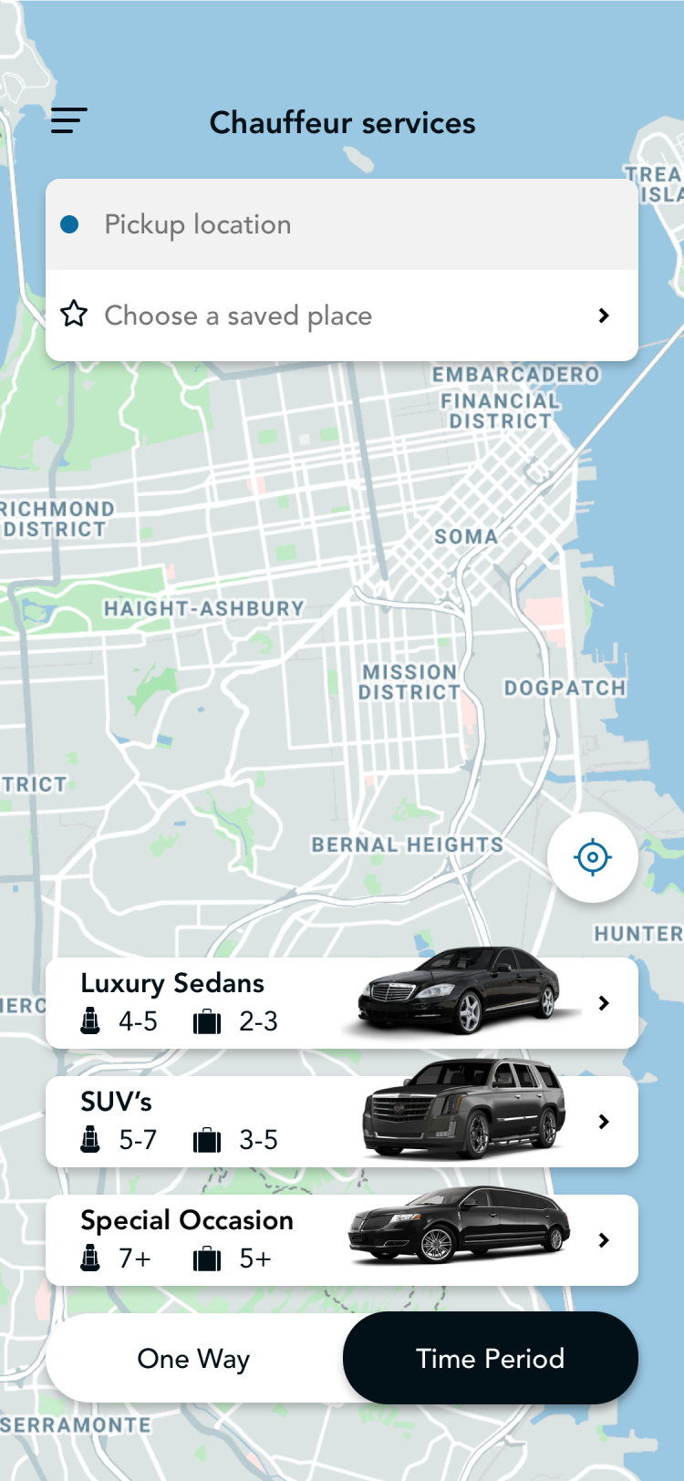 Glyde passenger app: hourly booking