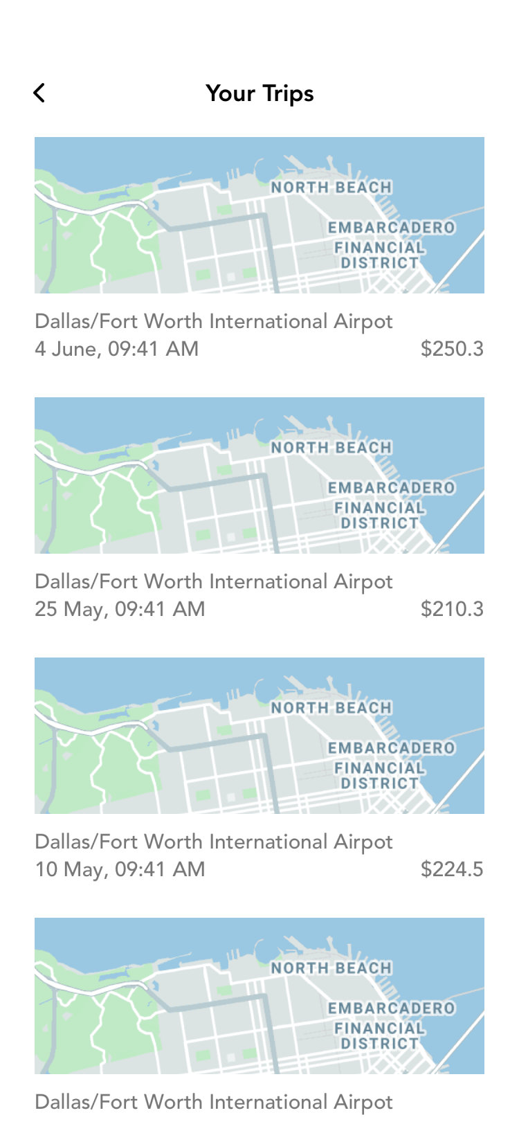 Glyde passenger app: your trips