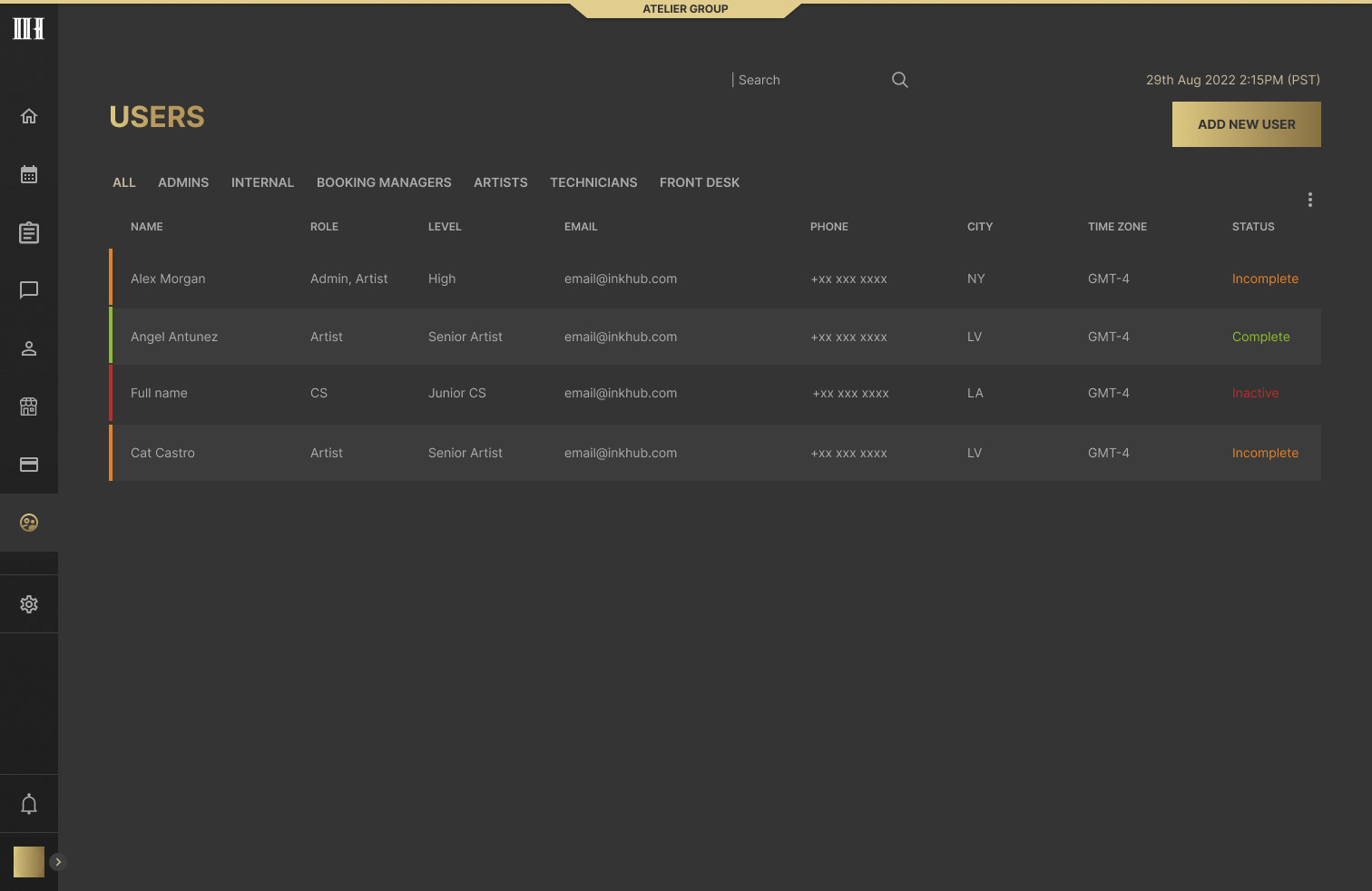 Users list