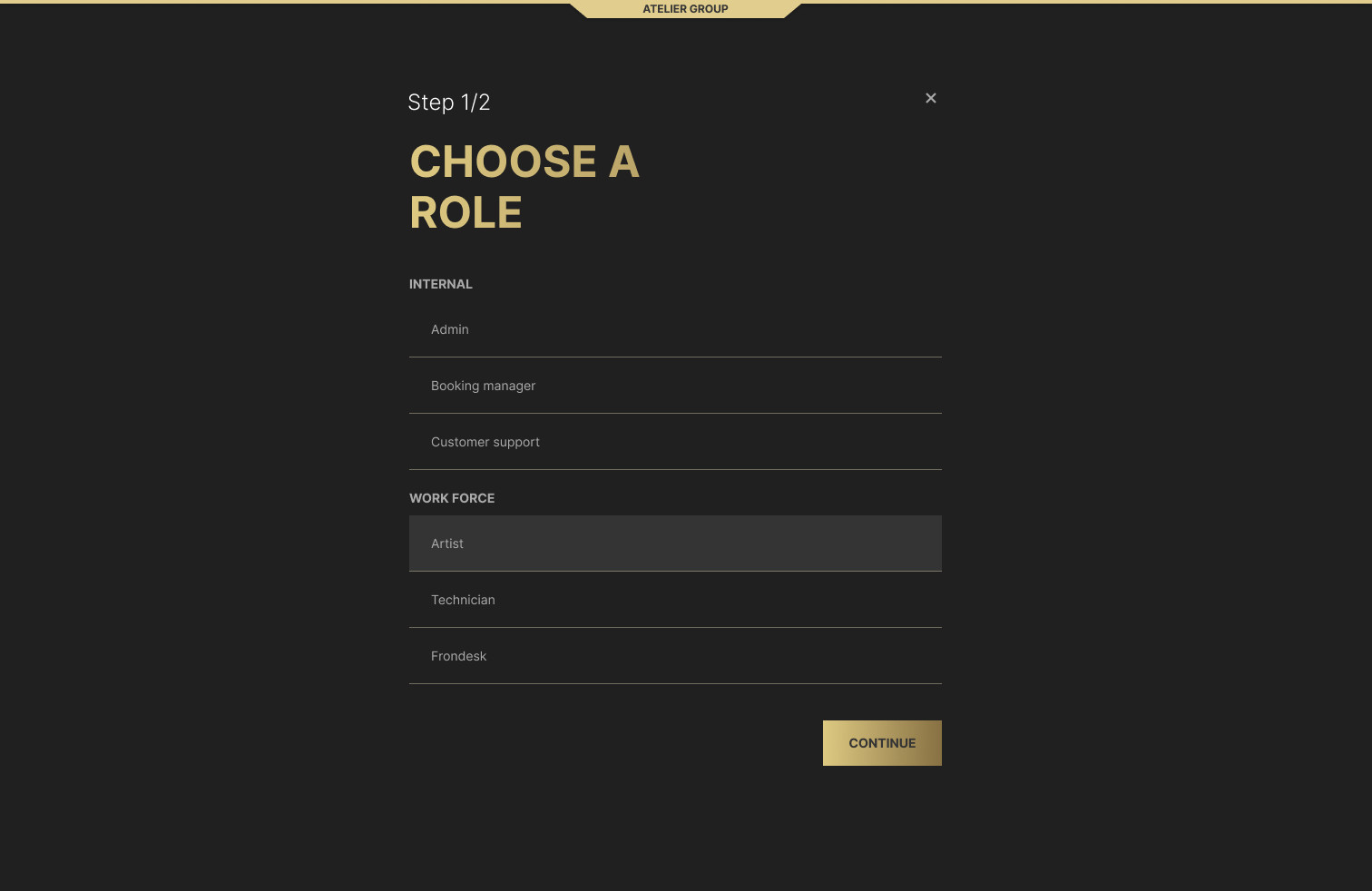 Choose a role when adding a user