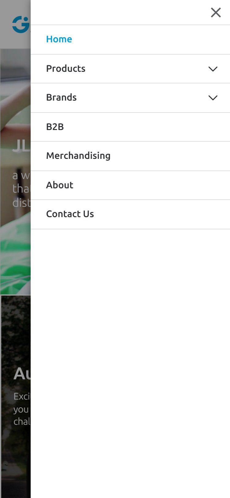 The menu open on a phone