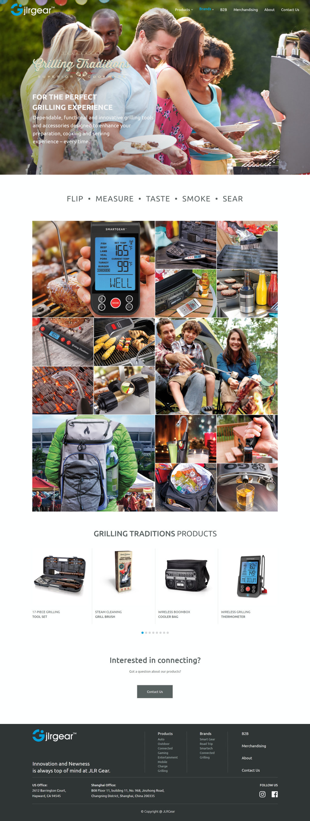 Grilling Traditions brand page, full length