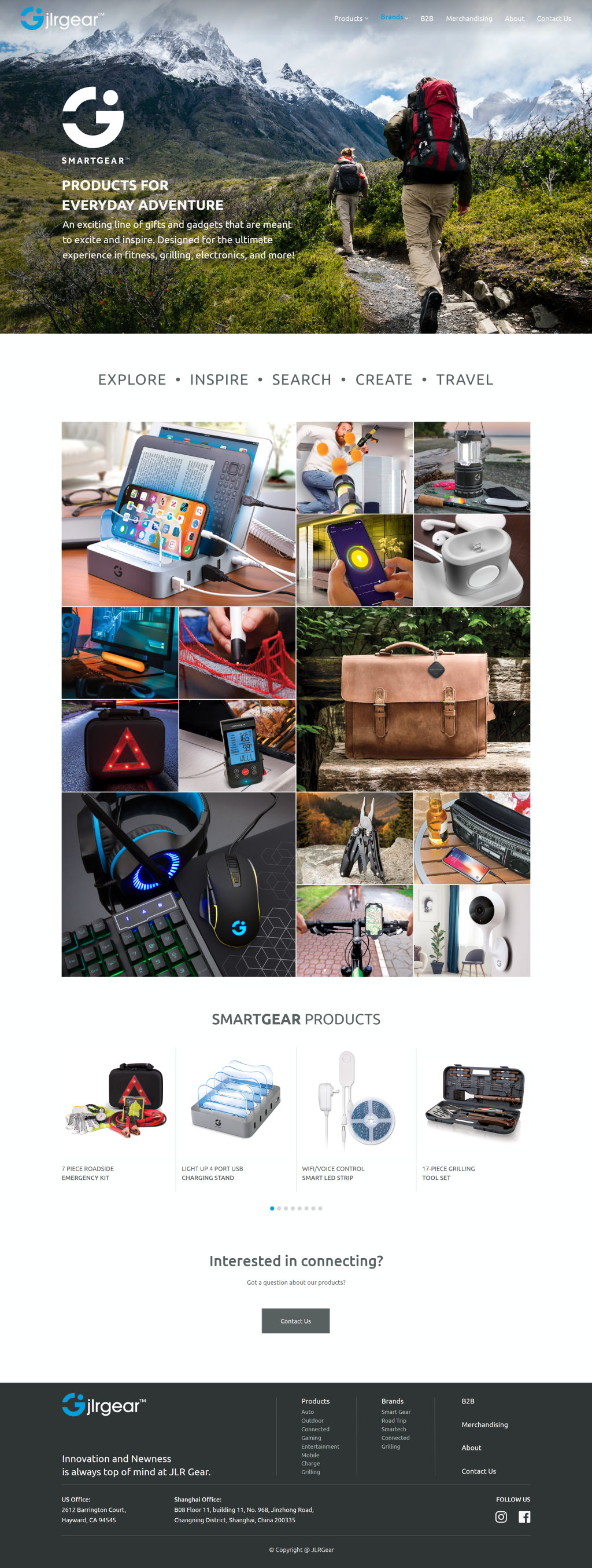Smart Gear brand page, full length