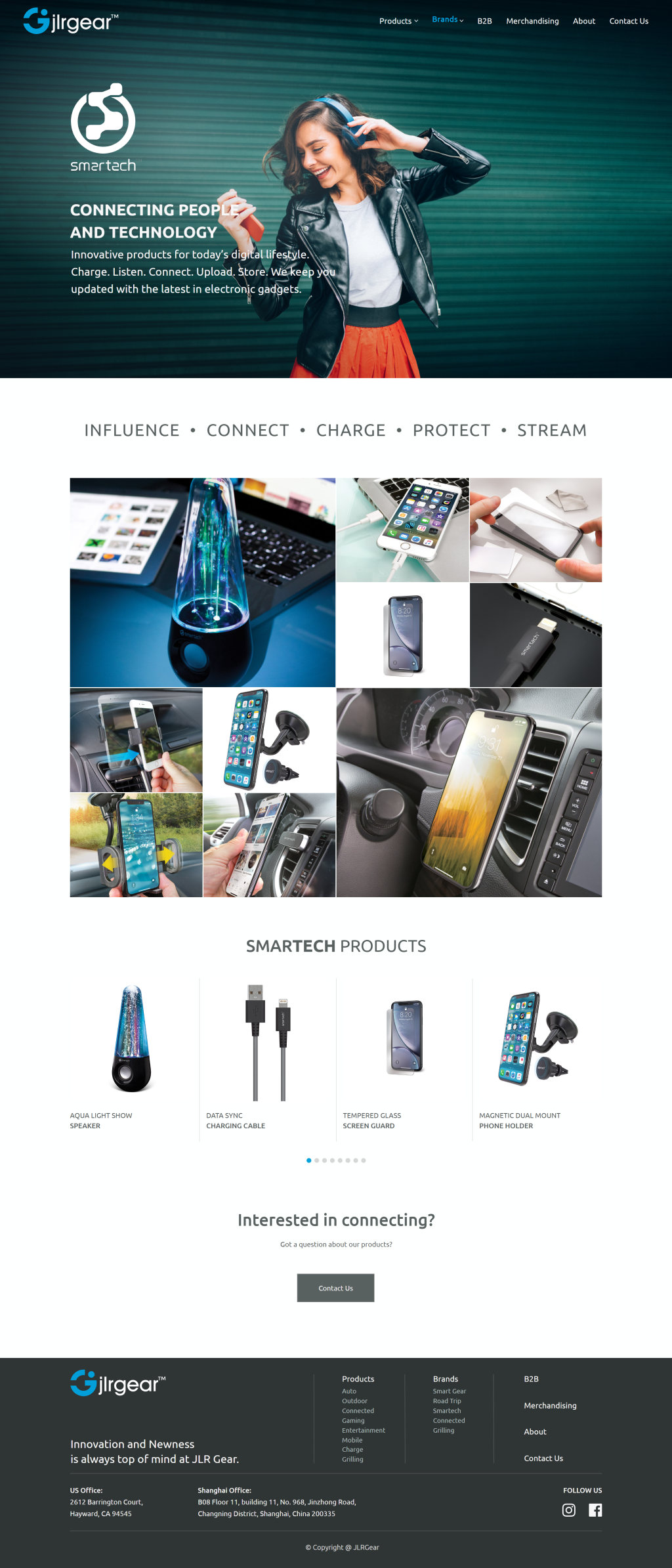 Smartech brand page, full length