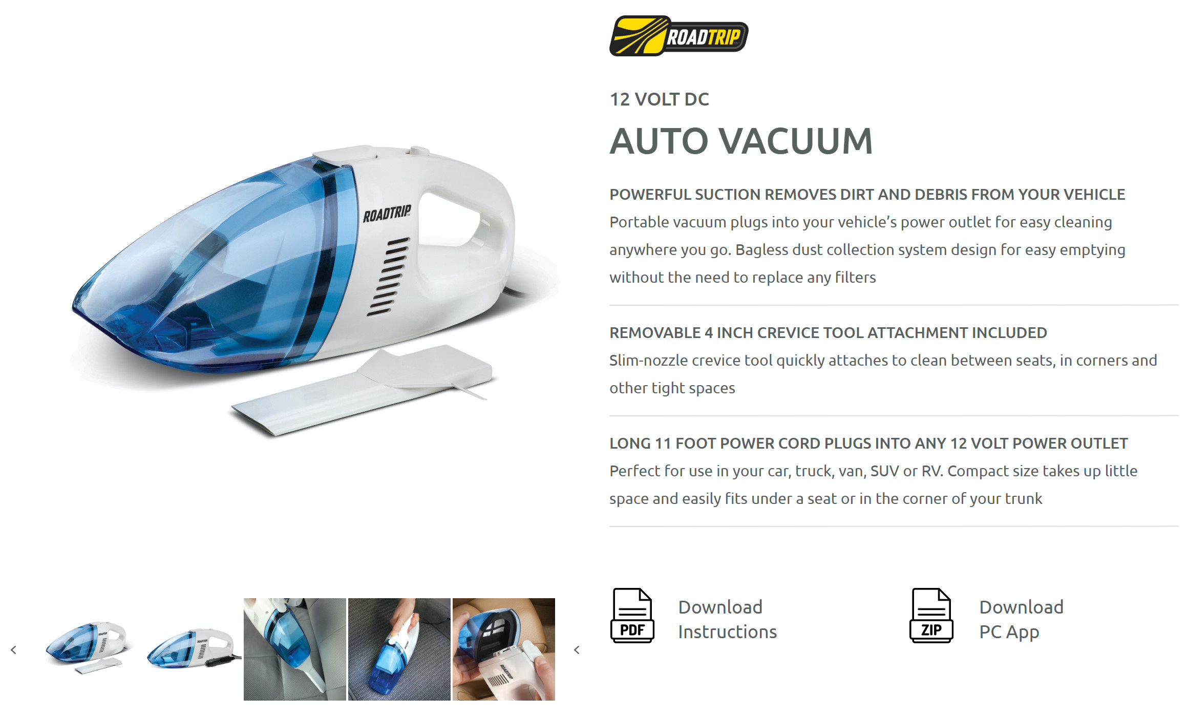 Product page header: gallery, title and key points
