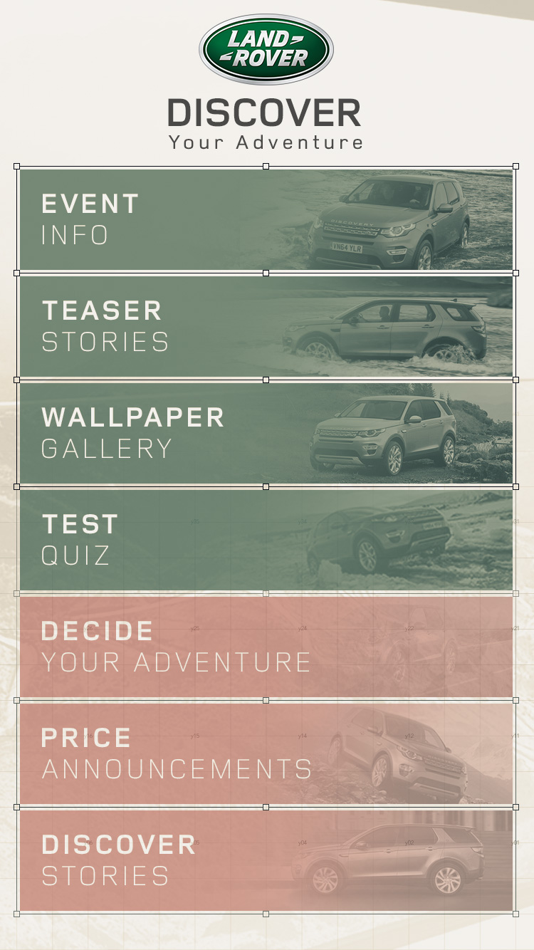 Menu with newly opened stations in rose