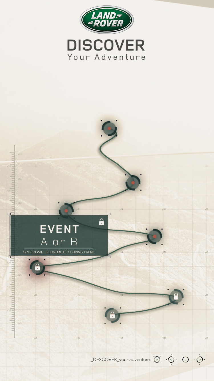 Route map, event A or B selected