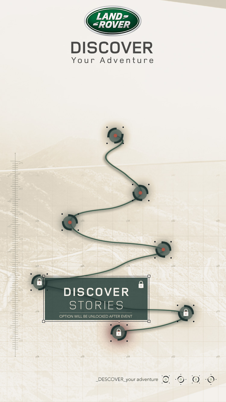 The route map with the discover stories station selected