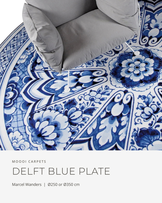 Product post: Delft Blue Plate carpet by Moooi