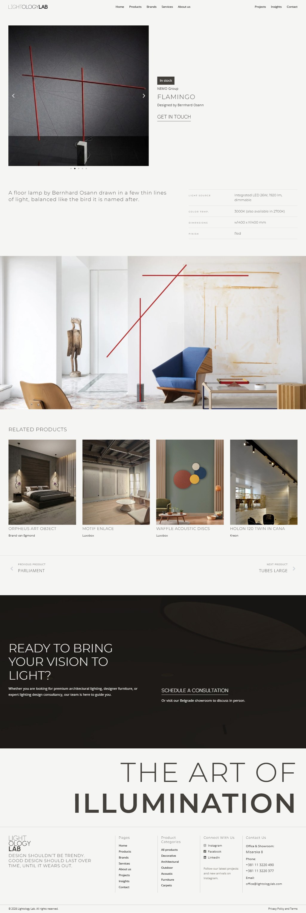 Product page for Flamingo, full length