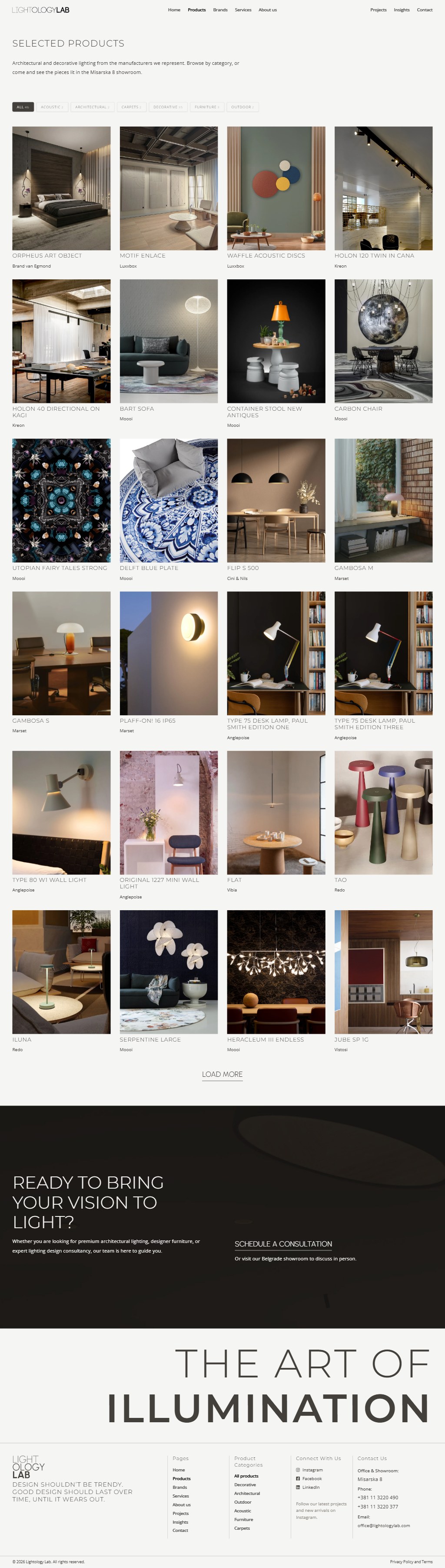 Products page, full length