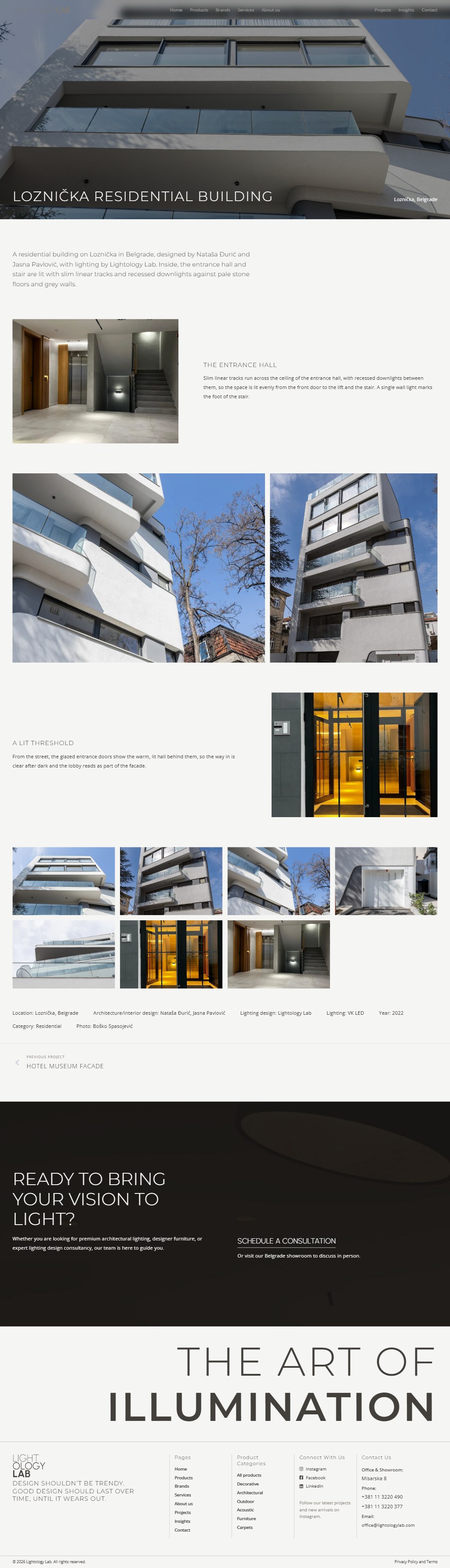 Project page for the Ložnička residential building, full length
