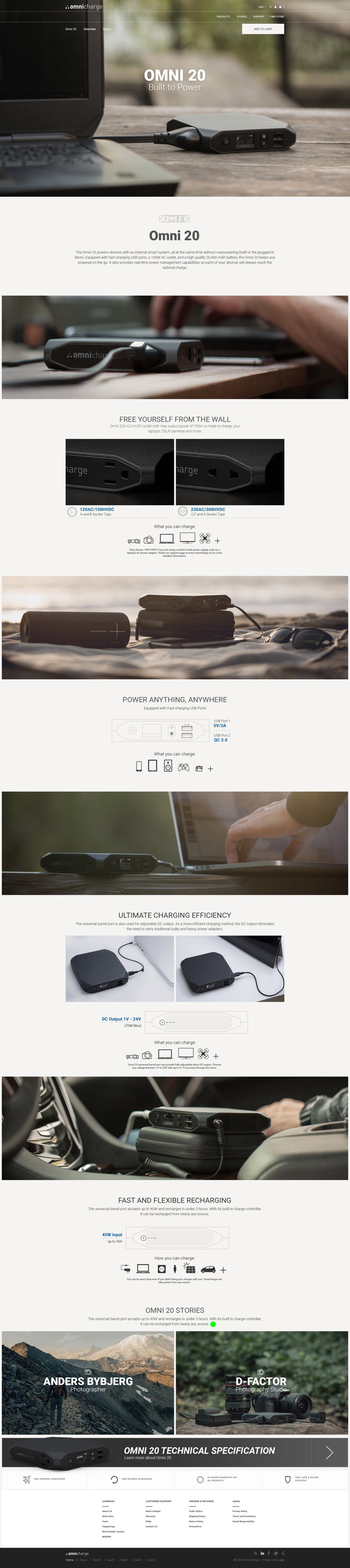 Omni 20 product page, 2018