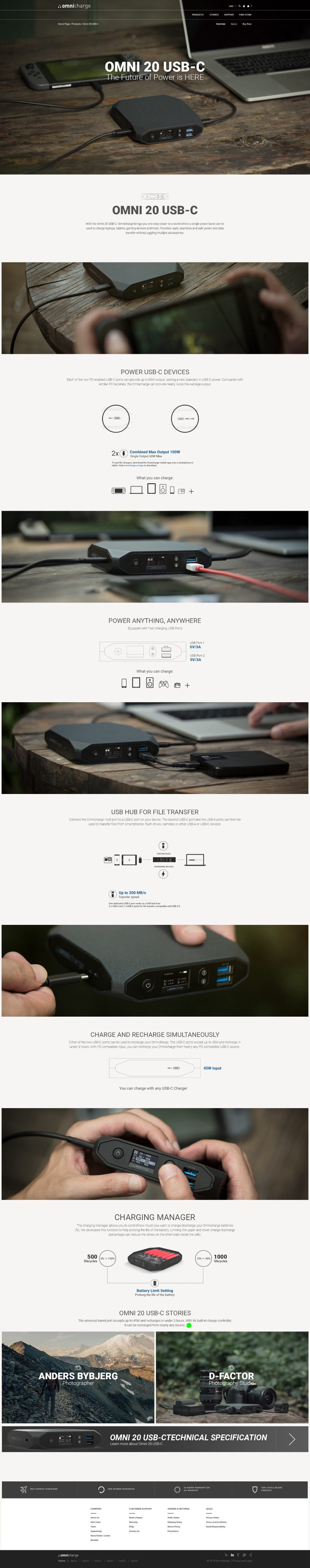 Omni 20 USB-C product page, 2018