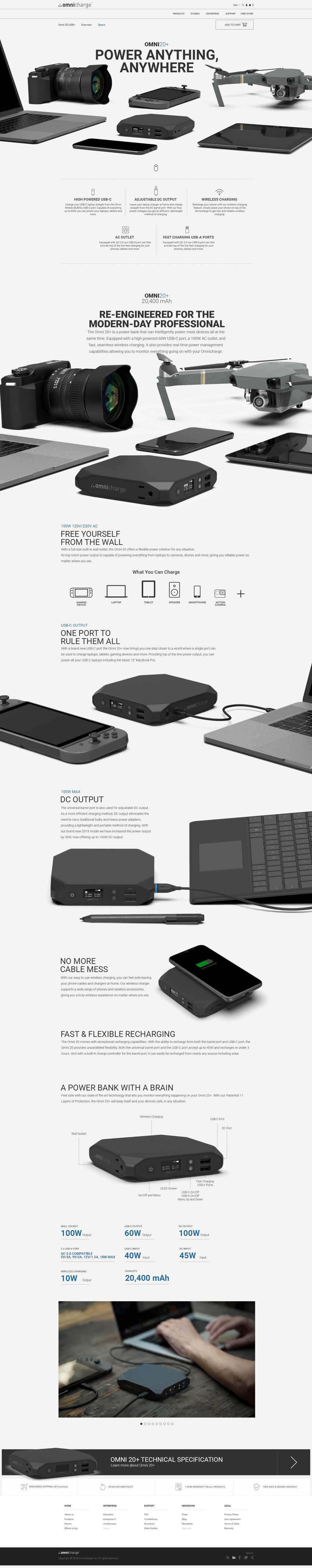 Omni 20+ product page, 2019